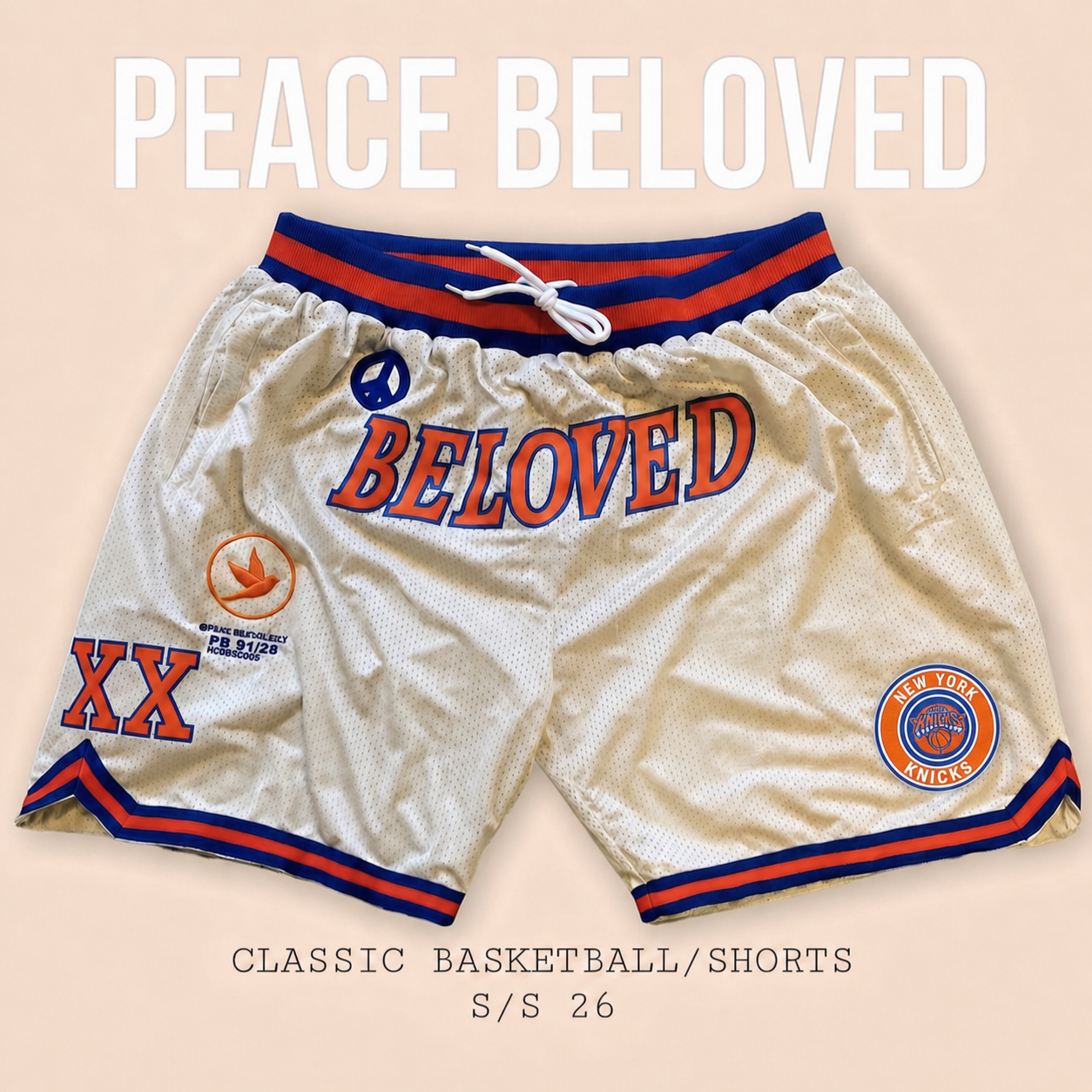 Peace Beloved New York Knicks Home Basketball Shorts